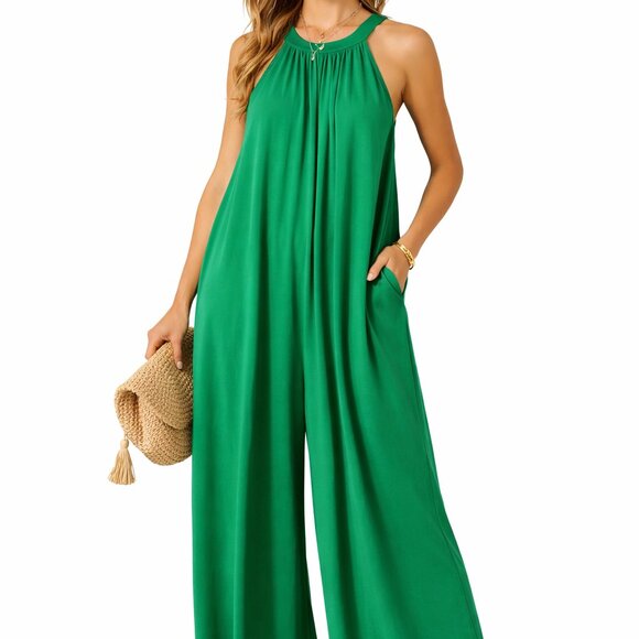 Fantastic Fawn Pants - Fantastic Fawn Green Maxi Jumpsuit L NWOT | Boho Chic Flowy Boutique